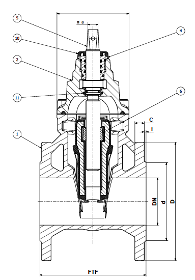 Клиновая задвижка 111 UG/G, 112 UG/G (DN 40-300)