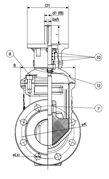 Клиновая задвижка 111 UG/986, 112 UG/986 (DN 40-300)