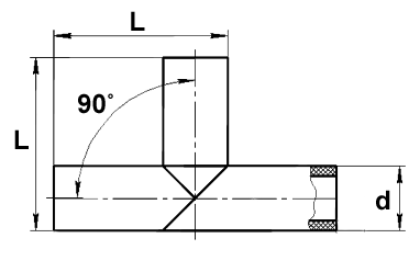 Тройник сегментный 90˚