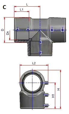 Тройник электросварной NUPIGECO PE100 SDR11 PFA/PN15