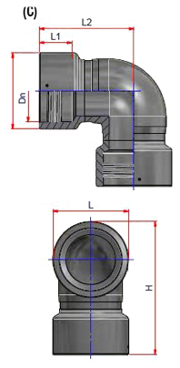 Отвод 90° электросварной PE100 SDR11 PFA/PN16