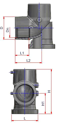 Отвод электросварной 90° с опорой PE100 SDR11 PFA/PN16