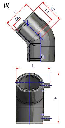 Отвод 45° электросварной PE100 SDR11 PFA/PN16