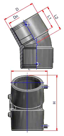 Отвод 30° электросварной PE100 SDR11 PFA/PN16