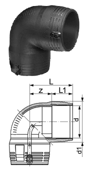 Отвод 90° электросварной ПЭ 100 SDR 11