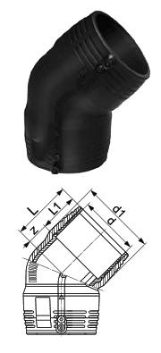 Отвод 45° электросварной ПЭ 100 SDR 11